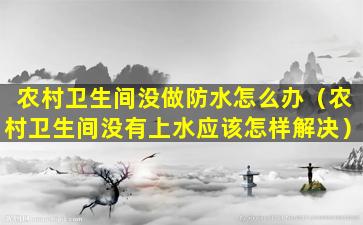 农村卫生间没做防水怎么办（农村卫生间没有上水应该怎样解决）