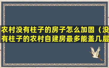 农村没有柱子的房子怎么加固（没有柱子的农村自建房最多能盖几层）