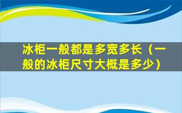 冰柜一般都是多宽多长（一般的冰柜尺寸大概是多少）