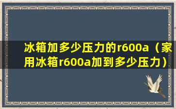 冰箱加多少压力的r600a（家用冰箱r600a加到多少压力）