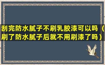 刮完防水腻子不刷乳胶漆可以吗（刷了防水腻子后就不用刷漆了吗）