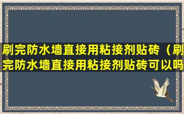 刷完防水墙直接用粘接剂贴砖（刷完防水墙直接用粘接剂贴砖可以吗）