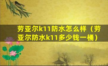 劳亚尔k11防水怎么样（劳亚尔防水k11多少钱一桶）