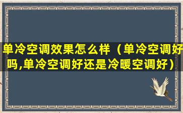 单冷空调效果怎么样（单冷空调好吗,单冷空调好还是冷暖空调好）