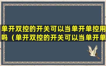 单开双控的开关可以当单开单控用吗（单开双控的开关可以当单开单控用吗）