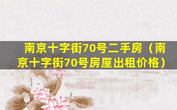 南京十字街70号二手房（南京十字街70号房屋出租价格）