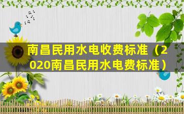 南昌民用水电收费标准（2020南昌民用水电费标准）