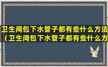 卫生间包下水管子都有些什么方法（卫生间包下水管子都有些什么方法安装）