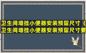 卫生间墙挂小便器安装预留尺寸（卫生间墙挂小便器安装预留尺寸要求）