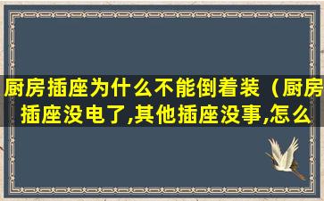 厨房插座为什么不能倒着装（厨房插座没电了,其他插座没事,怎么回事）