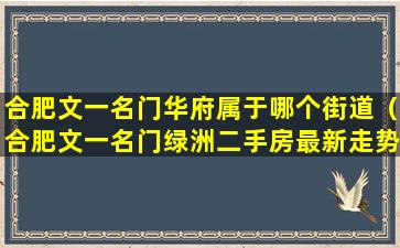 合肥文一名门华府属于哪个街道（合肥文一名门绿洲二手房最新走势）