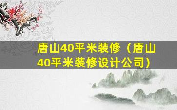 唐山40平米装修（唐山40平米装修设计公司）