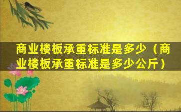 商业楼板承重标准是多少（商业楼板承重标准是多少公斤）