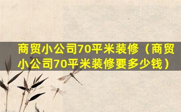 商贸小公司70平米装修（商贸小公司70平米装修要多少钱）