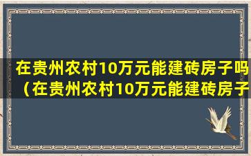 在贵州农村10万元能建砖房子吗（在贵州农村10万元能建砖房子吗多少钱）