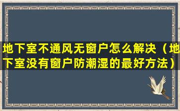 地下室不通风无窗户怎么解决（地下室没有窗户防潮湿的最好方法）