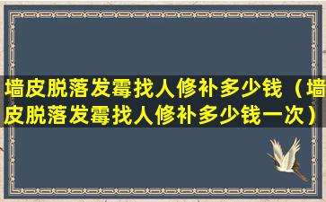 墙皮脱落发霉找人修补多少钱（墙皮脱落发霉找人修补多少钱一次）