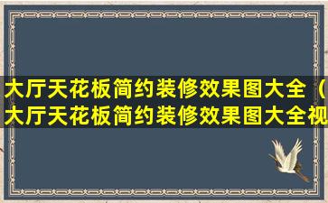 大厅天花板简约装修效果图大全（大厅天花板简约装修效果图大全视频）