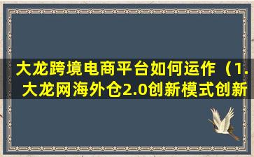 大龙跨境电商平台如何运作（1.大龙网海外仓2.0创新模式创新在哪里）