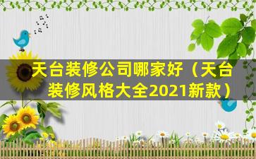 天台装修公司哪家好（天台装修风格大全2021新款）