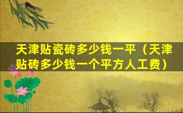 天津贴瓷砖多少钱一平（天津贴砖多少钱一个平方人工费）