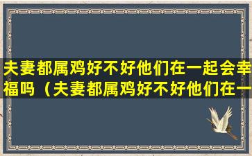 夫妻都属鸡好不好他们在一起会幸福吗（夫妻都属鸡好不好他们在一起会幸福吗为什么）