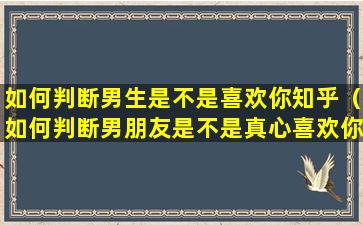 如何判断男生是不是喜欢你知乎（如何判断男朋友是不是真心喜欢你）