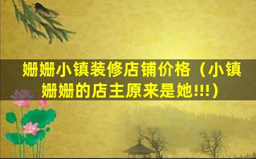 姗姗小镇装修店铺价格（小镇姗姗的店主原来是她!!!）