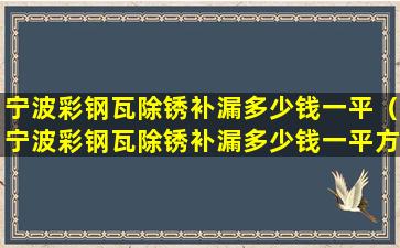 宁波彩钢瓦除锈补漏多少钱一平（宁波彩钢瓦除锈补漏多少钱一平方米）