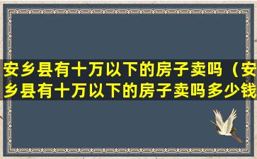 安乡县有十万以下的房子卖吗（安乡县有十万以下的房子卖吗多少钱）