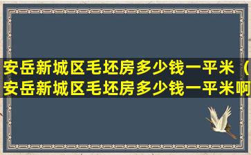 安岳新城区毛坯房多少钱一平米（安岳新城区毛坯房多少钱一平米啊）