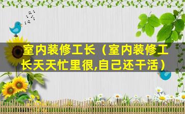 室内装修工长（室内装修工长天天忙里很,自己还干活）