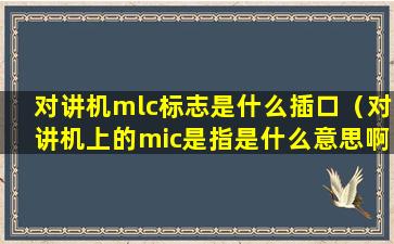 对讲机mlc标志是什么插口（对讲机上的mic是指是什么意思啊）