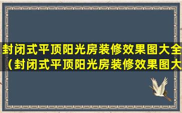 封闭式平顶阳光房装修效果图大全（封闭式平顶阳光房装修效果图大全视频）