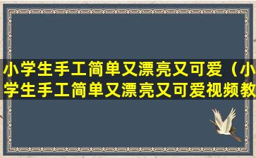 小学生手工简单又漂亮又可爱（小学生手工简单又漂亮又可爱视频教程）