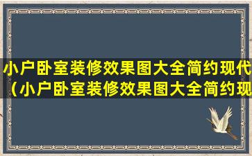 小户卧室装修效果图大全简约现代（小户卧室装修效果图大全简约现代风格）