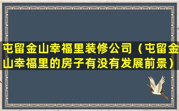 屯留金山幸福里装修公司（屯留金山幸福里的房子有没有发展前景）