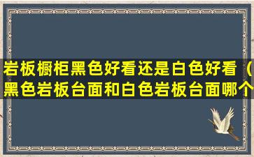 岩板橱柜黑色好看还是白色好看（黑色岩板台面和白色岩板台面哪个好看）