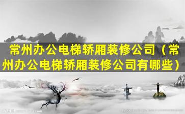 常州办公电梯轿厢装修公司（常州办公电梯轿厢装修公司有哪些）