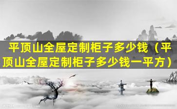 平顶山全屋定制柜子多少钱（平顶山全屋定制柜子多少钱一平方）