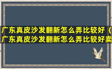 广东真皮沙发翻新怎么弄比较好（广东真皮沙发翻新怎么弄比较好卖）