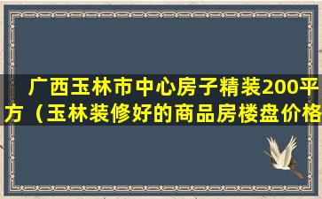 广西玉林市中心房子精装200平方（玉林装修好的商品房楼盘价格）