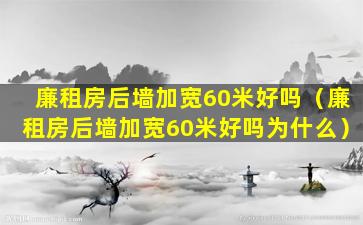 廉租房后墙加宽60米好吗（廉租房后墙加宽60米好吗为什么）