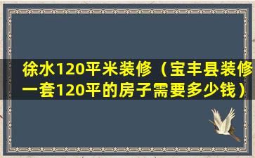 徐水120平米装修（宝丰县装修一套120平的房子需要多少钱）