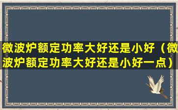 微波炉额定功率大好还是小好（微波炉额定功率大好还是小好一点）