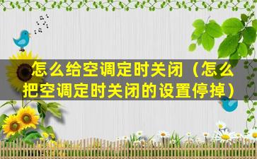 怎么给空调定时关闭（怎么把空调定时关闭的设置停掉）