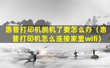 惠普打印机脱机了要怎么办（惠普打印机怎么连接家里wifi）