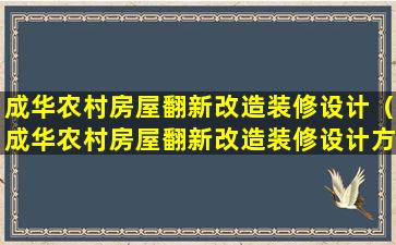 成华农村房屋翻新改造装修设计（成华农村房屋翻新改造装修设计方案）