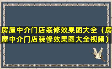 房屋中介门店装修效果图大全（房屋中介门店装修效果图大全视频）