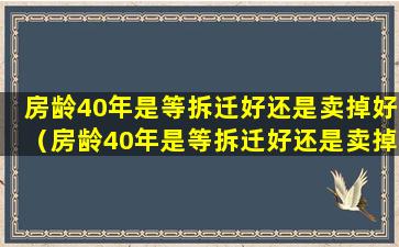 房龄40年是等拆迁好还是卖掉好（房龄40年是等拆迁好还是卖掉好一点）